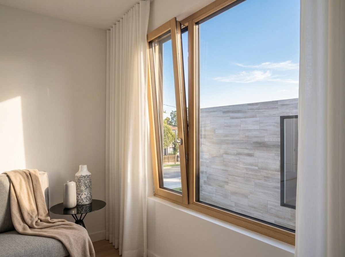 Bright room with a tilted-open window